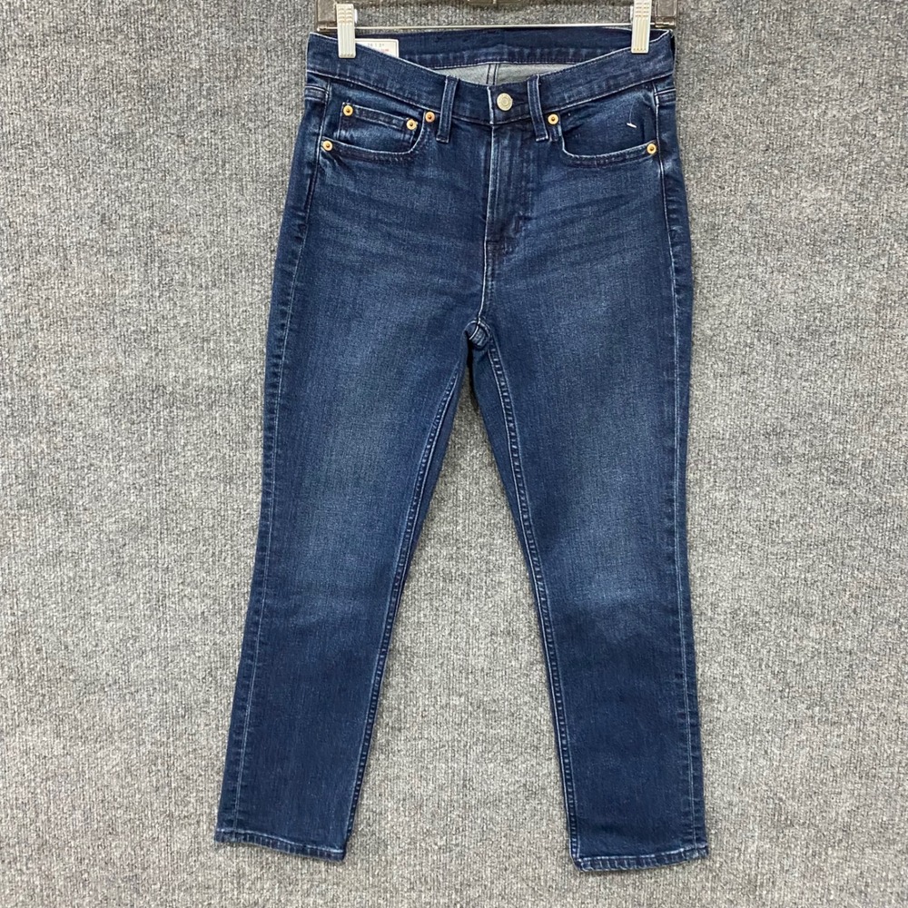 Gap Vintage Slim Mid Rise Jeans Dark Wash Blue Denim Size 26/2S Short